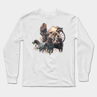 German Wirehaired Pointer hunting pheasant Long Sleeve T-Shirt